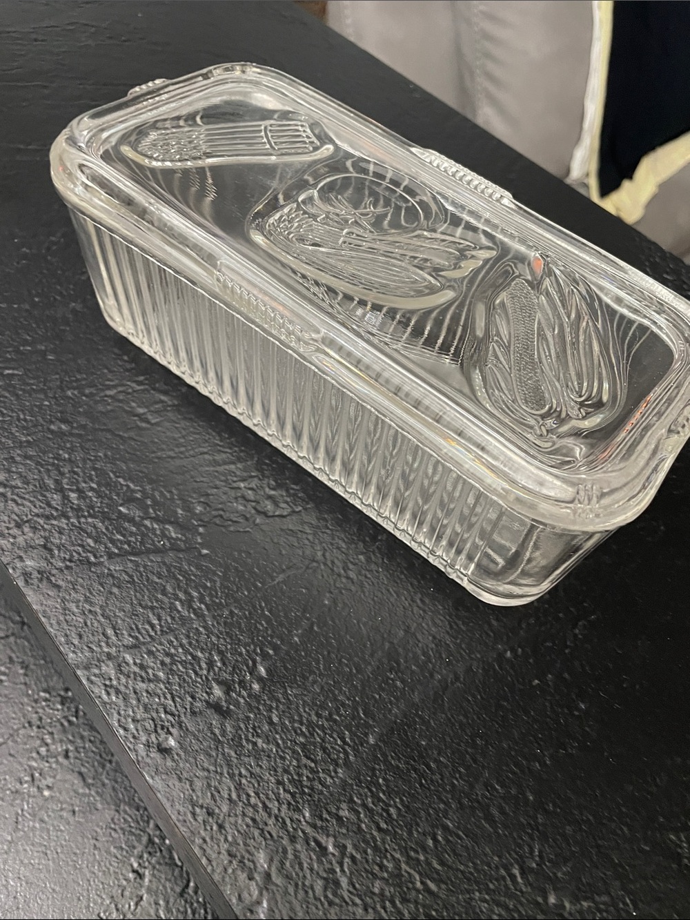 Federal Glass Rectangular Storage Dish with Lid - Transparent